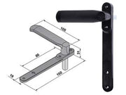 MANIGLIA CON PLACCA PER SERRAMENTI SERIE 086 PER CILINDRO A CROCE- - (086.01.04.0) - 1 pezzi WELKA