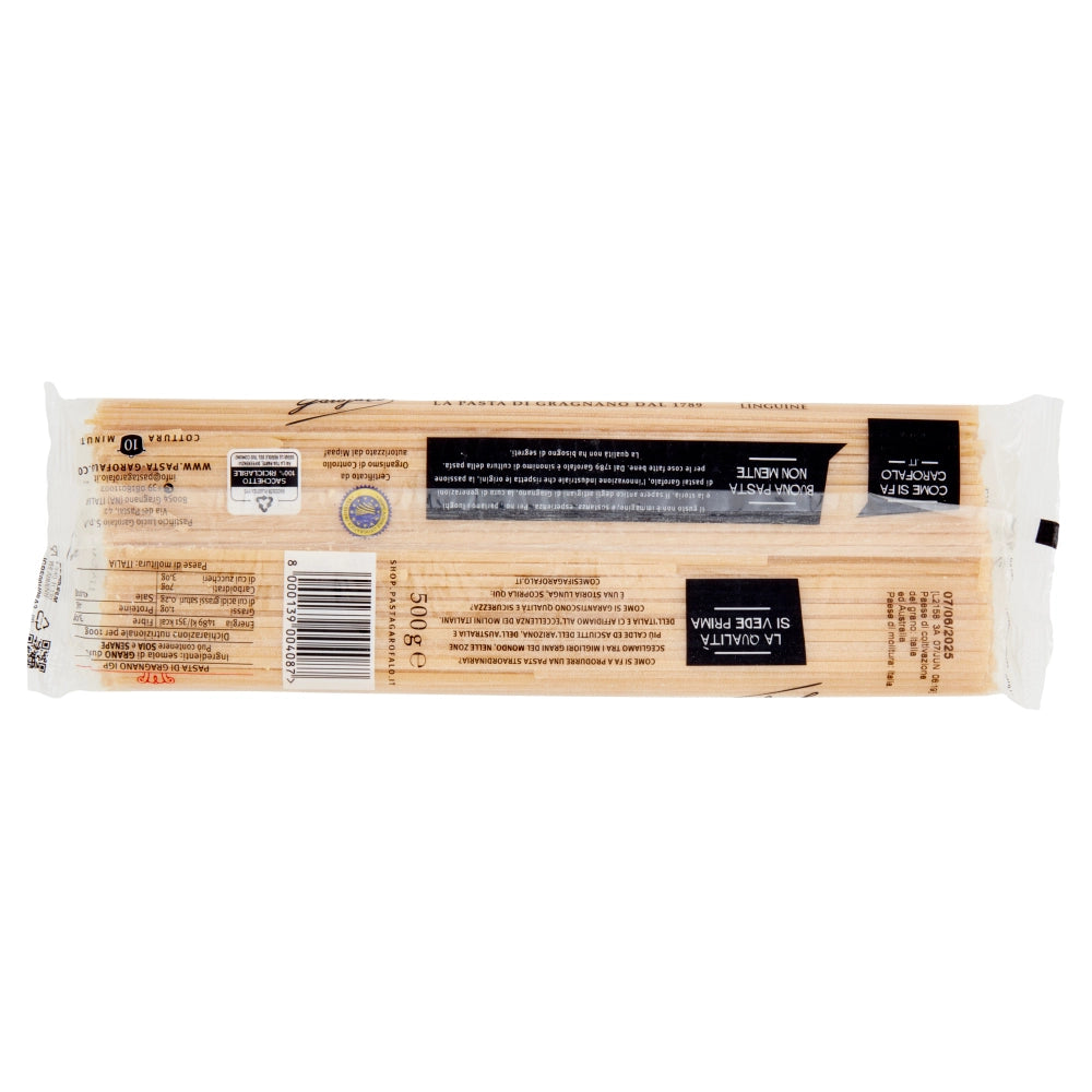 Pastificio garofalo linguine n. 12 pasta trafilata al bronzo da 500 grammi