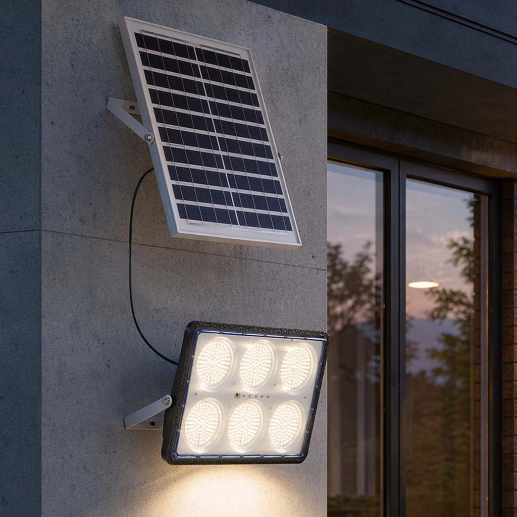 Proiettore Solare LED 19 W con Pannello Solare 20 W e Rilevamento Automatico Grigio Avizar