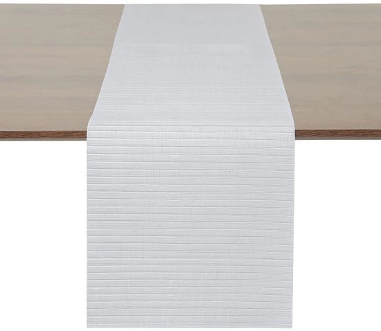 Operatore di tavola JUN, operatore di tavola moderno, operatore di tavola lavabile, operatore di tavola esterno, PVC isolante al calore per abitazioni, ristoranti, hotel, 30 x 240 cm (bianco fumo)