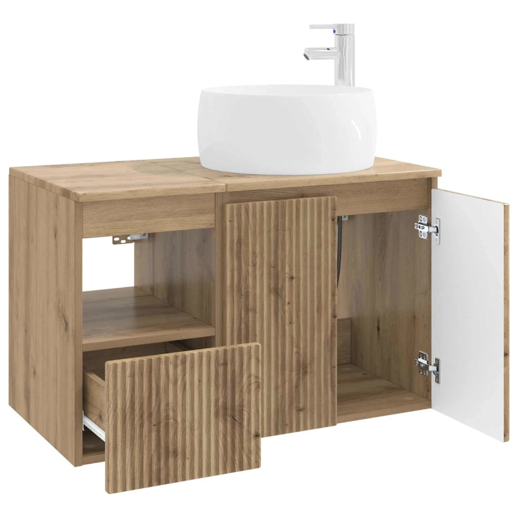 Set di mobili per il bagno 2 pz Rovere Artigianale 3404103
