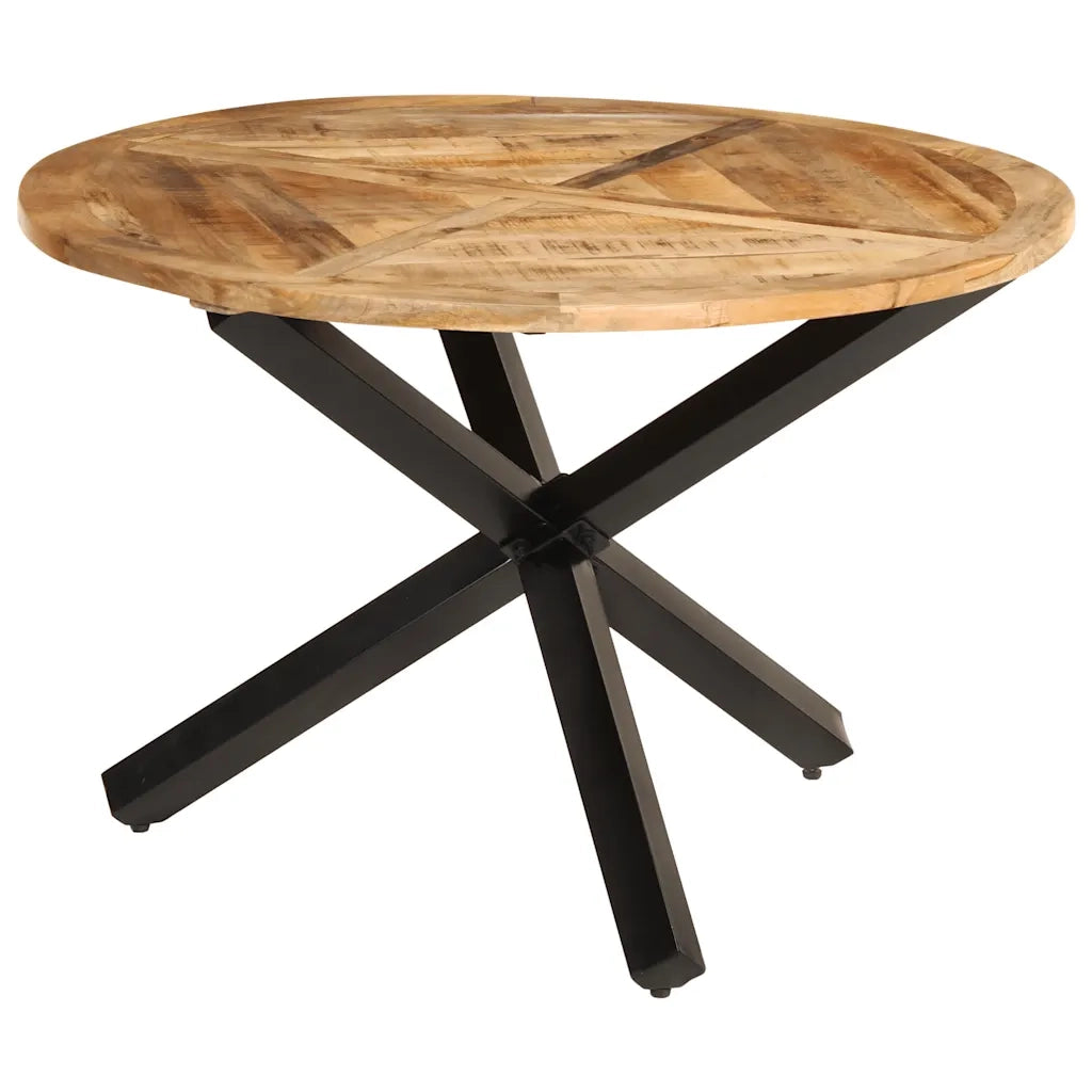 Tavolo da Pranzo Ã˜110x75 cm in Legno Grezzo Massello di Mango