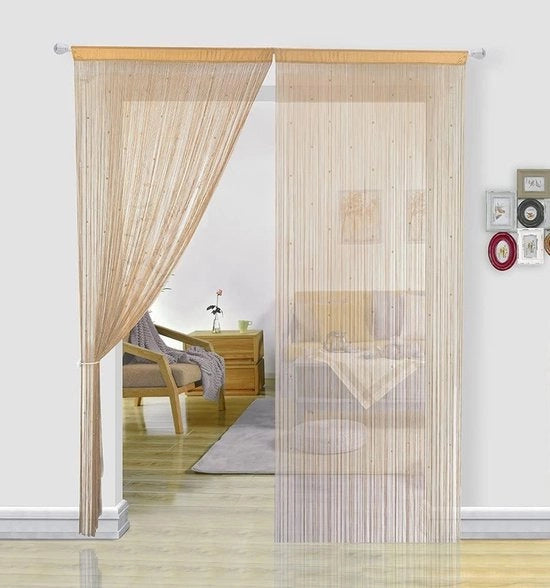 Tende da letto - decorazione camerale colorata - 1 pezzo - beige - 90x200cm