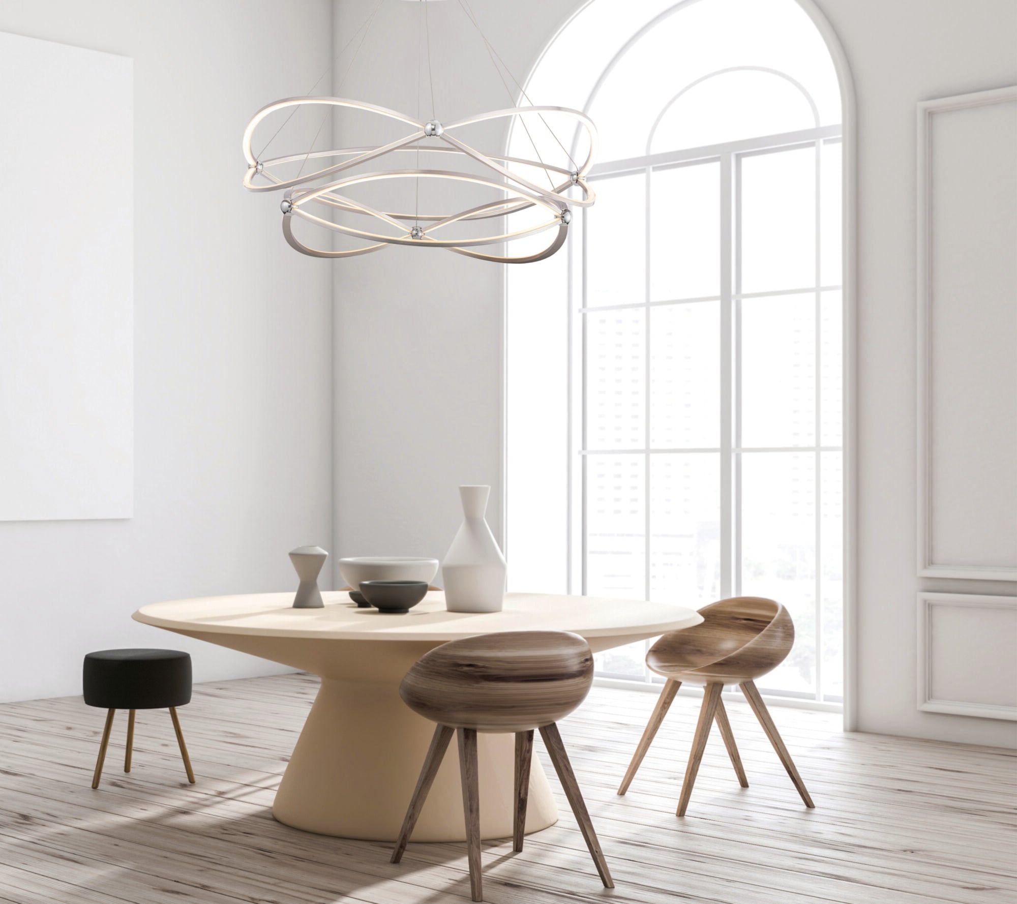 Lampada pendente Modern in Metallo Weave Nickel