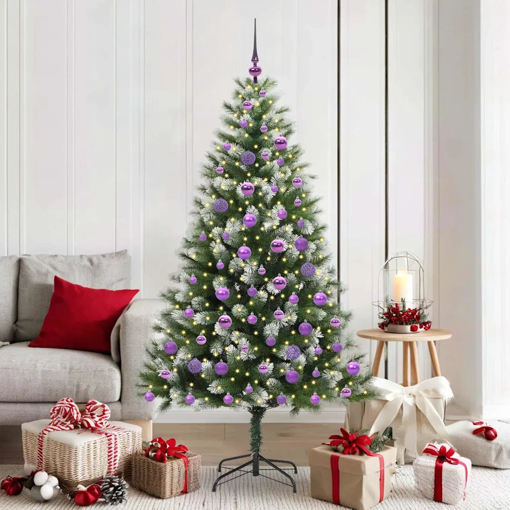 Albero di Natale | Decorazioni natalizie artificiale a cerniera con neve fioccata
