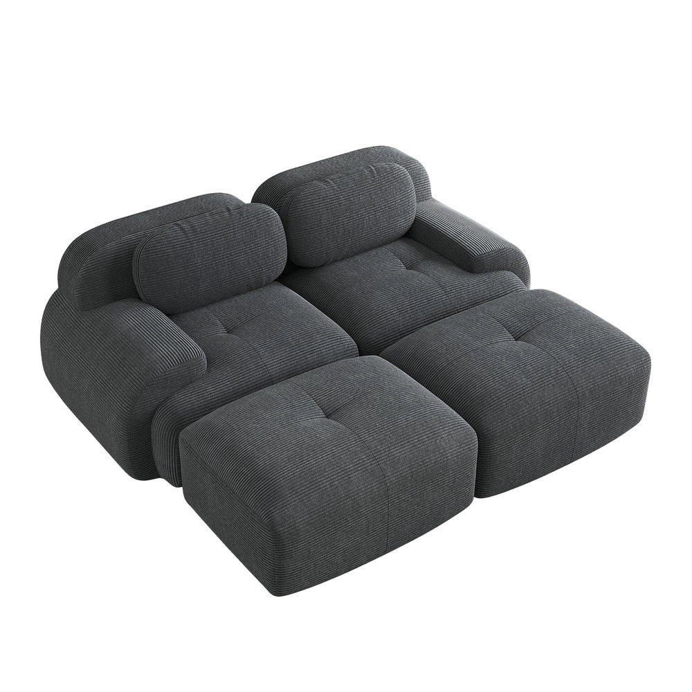 Divano 2 posti ¨C Minimal ¨C Grigio, con braccioli, imbottito, ergonomico, modulare, compatibile con chaise longue
