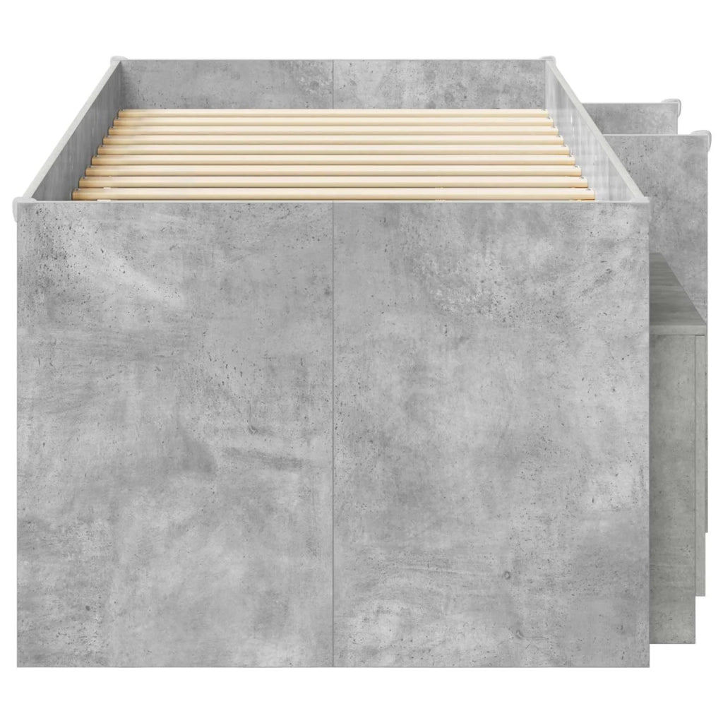 Struttura Letto Loft con Mobile con porta 3 pz Grigio Cemento 3423377