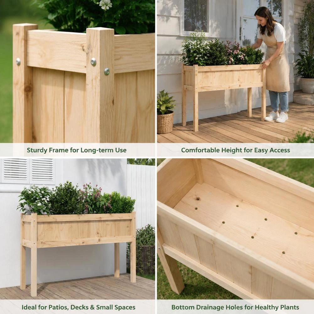 Plant Pot With Feet 110x31x70 Cm Solid Pine Wood