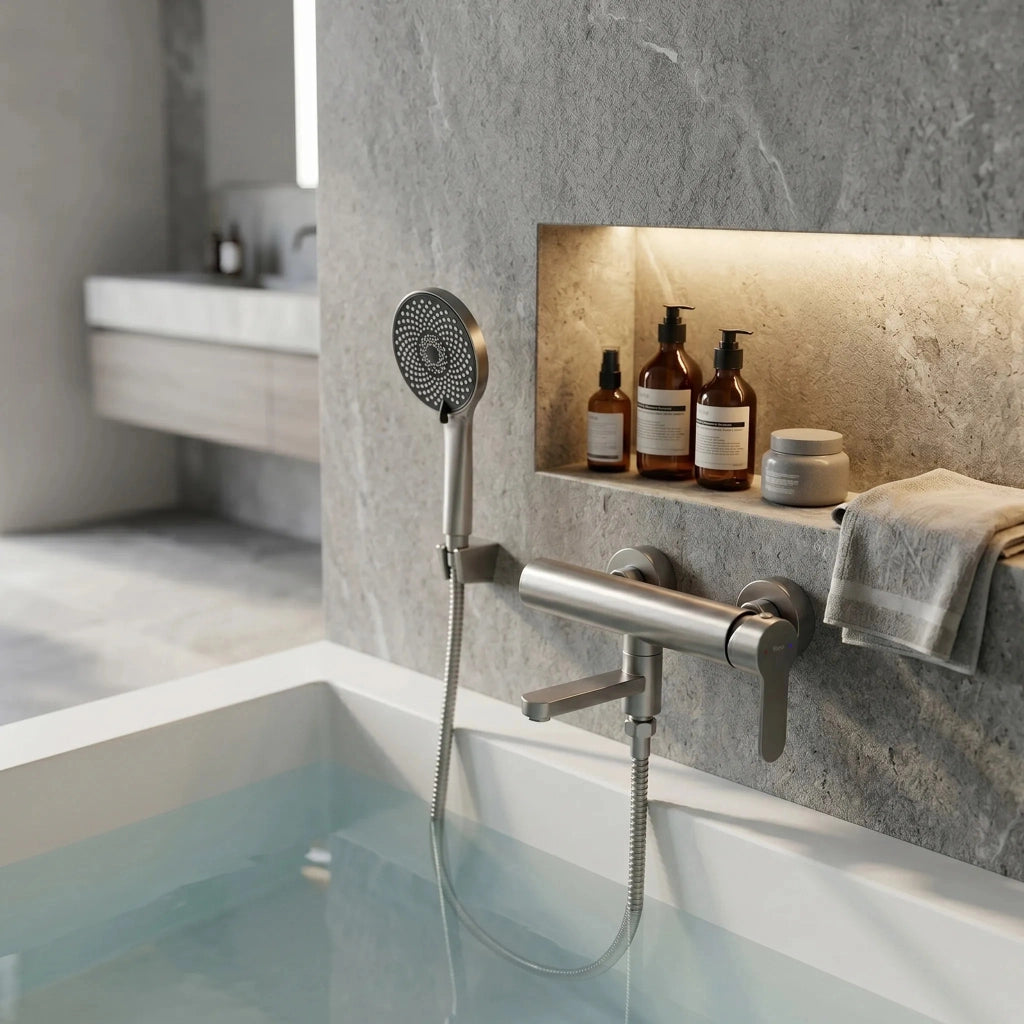 Miscelatore Per Vasca Rea Arcos Brushed Nickel