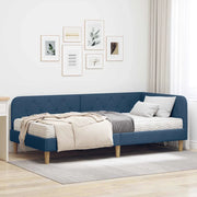 Cornice del letto ad angolo Blu 90 x 190 cm Tessuto 3394116