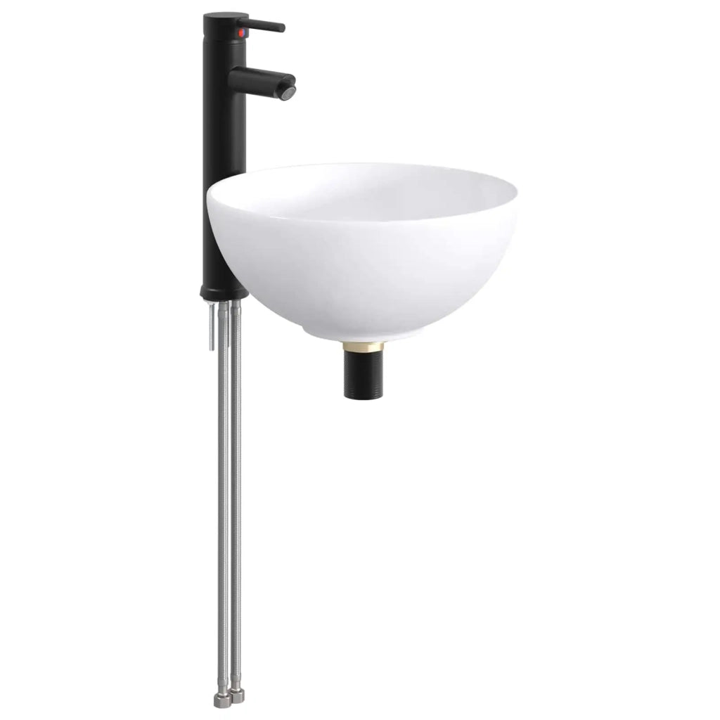 Lavabo da bagno Nero Opaco 32 x 32 x 13 cm Metallo