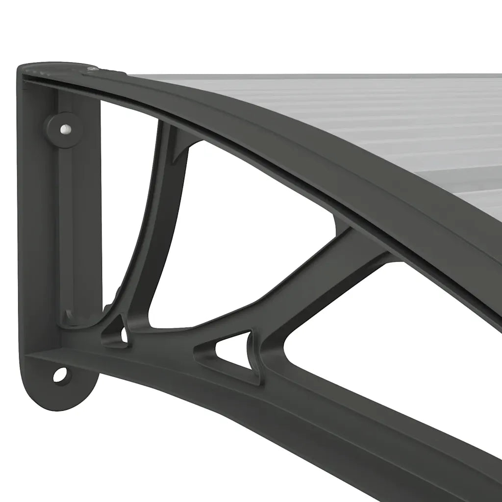 Tettoia per Porta Nero e Trasparente 100x75 cm in Policarbonato CFW2224670