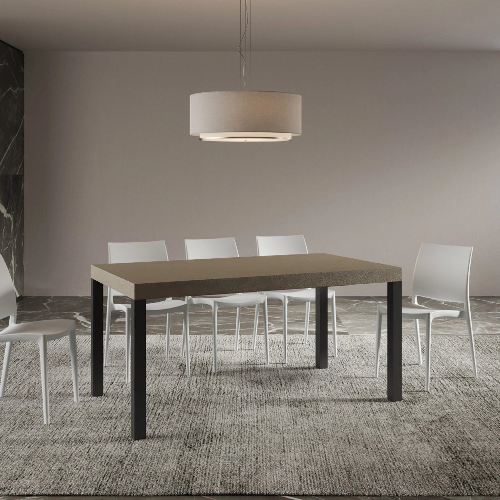 Tavolo allungabile 90x160/420 cm EveryX Premium tortora gambe antracite
