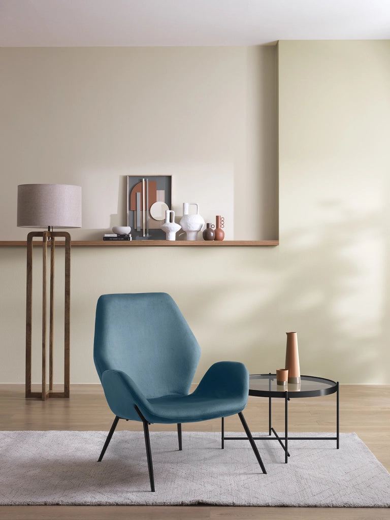Poltrona da Salotto o da Camera Brandy 73x68x85 cm in Velluto Blu