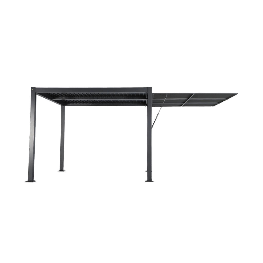 Tenda laterale retrattile in alluminio e textilene per pergola