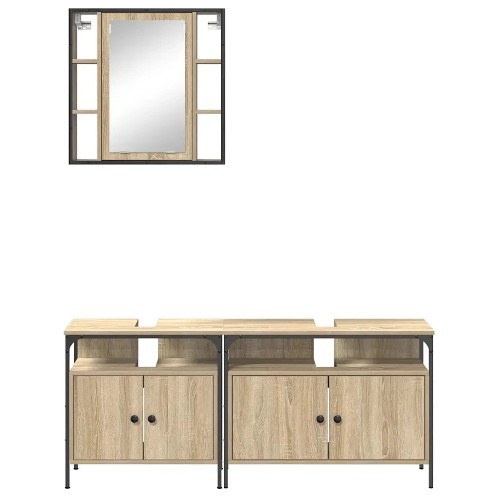 Set di mobili per il bagno 3 pcs Marrone Legno multistrato 3345147