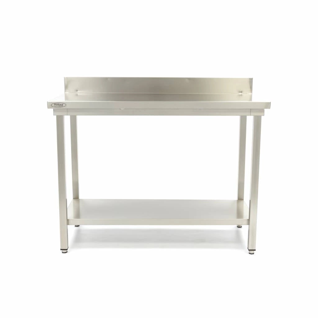 Tavolo in Acciaio Inox - 140 x 70cm - Altezza Regolabile - con Schienale