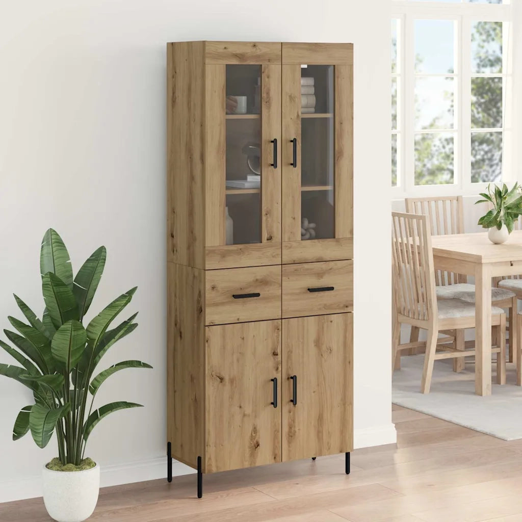 Credenza | Madia | Buffet da pranzo | Armadio da pranzo con cassetto Rovere artigianale 69,5 x 34 x 180 cm