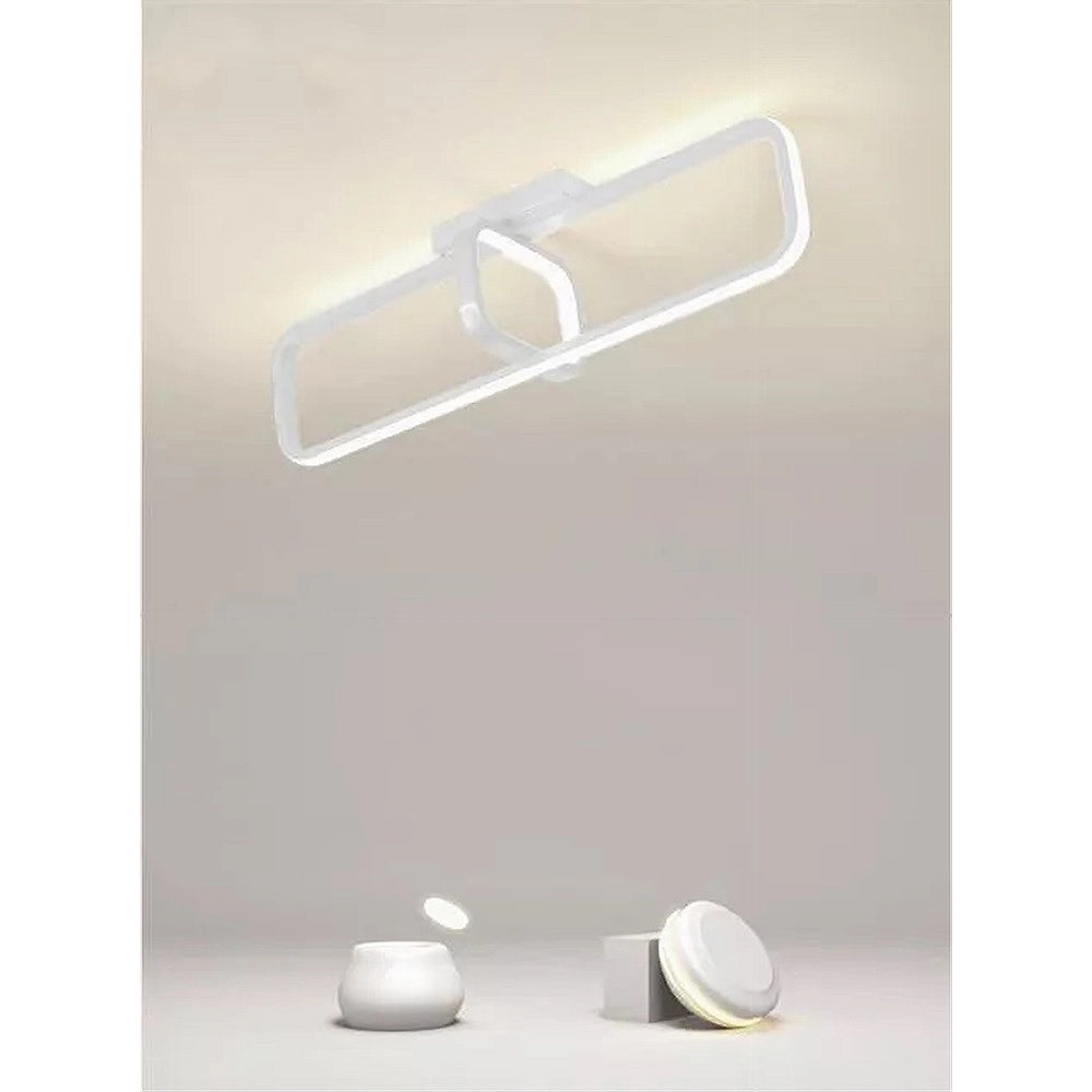 Trade Shop - Plafoniera Led 32 W Rettangolare Bianco Design Moderno Lampadario Soffitto 50217 -