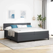 Letto a molle con testiera Grigio Scuro e Bianco 200 x 200 cm 3337528