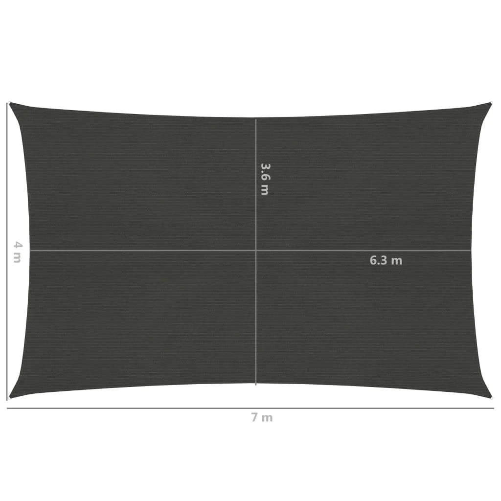 Vela ombreggiante/ombrellone 160 g/m² 4 x 7 m HDPE antracite 02_0008938