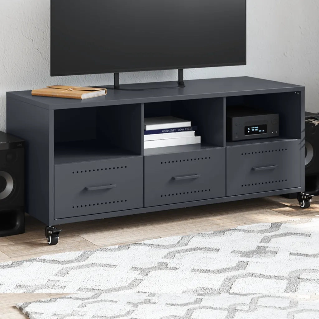 Mobile TV Antracite 100,5x39x43,5 cm Acciaio