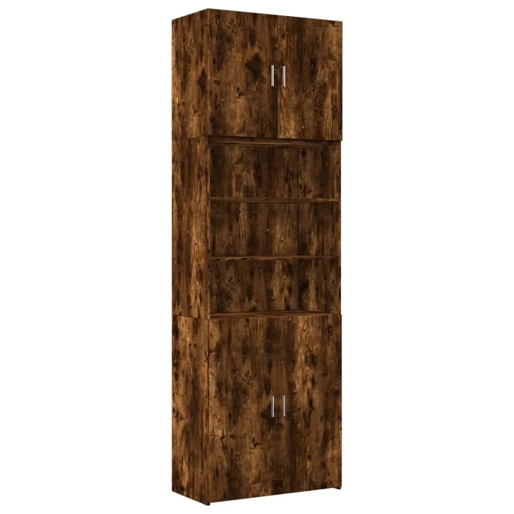 Credenza buffet cassettiera mobile contenitore organizer cucina soggiorno soggiorno alto 80 x 42,5 x 249 cm derivati ​​del legno marrone 02_0033564