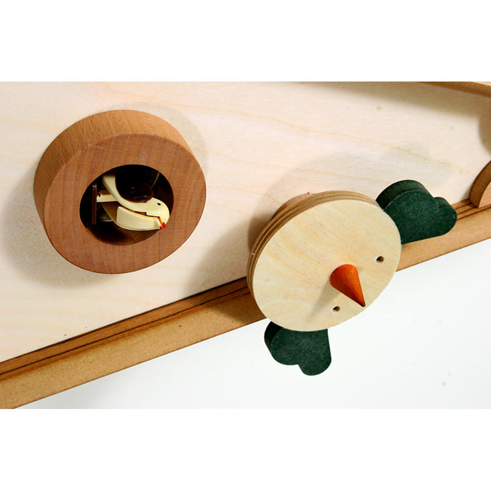 Orologio a Cucù da Parete 26X54X14Cm Pirondini Italia Uccellini Faggio e Betulla