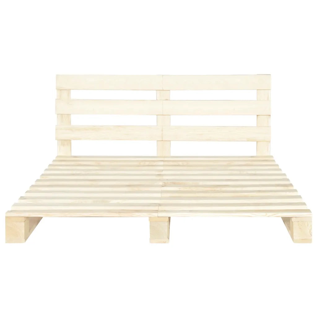 Letto matrimoniale | Letto per adulti | Giroletto in Pallet di Legno Massello di Pino 200x200 cm