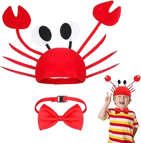 Costumi da granchio accessori - 2 pezzi - Granchio rosso e mantellina farfalla - Festa di carnevale e Halloween - Cosplay