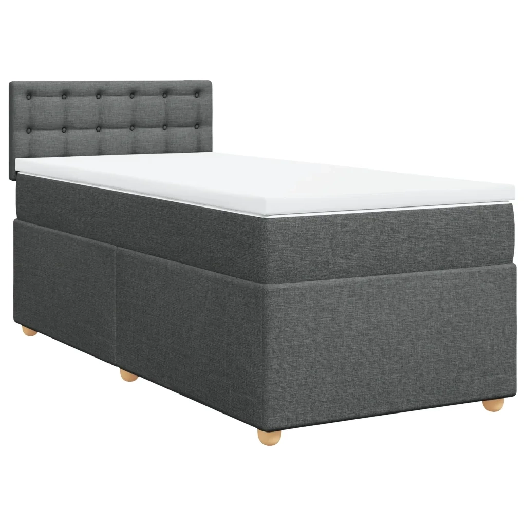 Giroletto a Molle con Materasso Grigio Scuro 90x190 cm Tessuto 3288850
