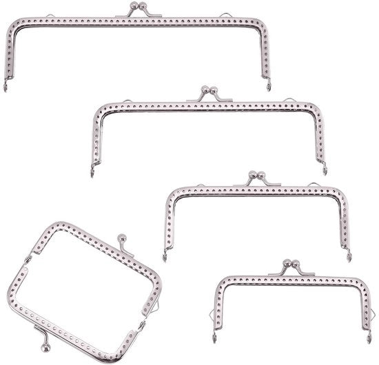 Portamonete in Metallo con Chiusura - Maniglia - Frame per Borsa - Portamonete Mobili per Telefono - 7,5 x 8,8 cm - Frame per Borsa