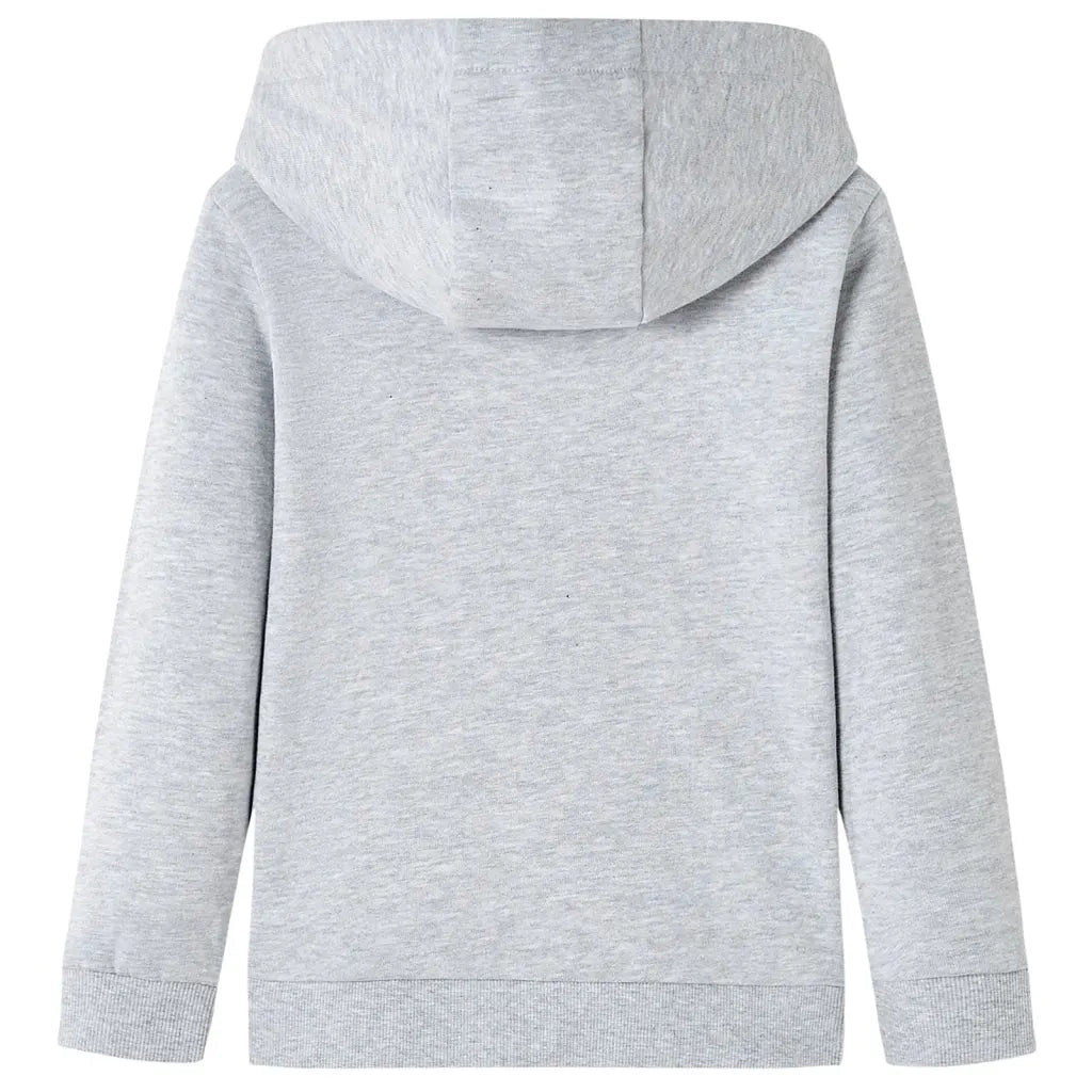 Felpa da Bambino con Cappuccio Grigio MÃ©lange e Arancione 104