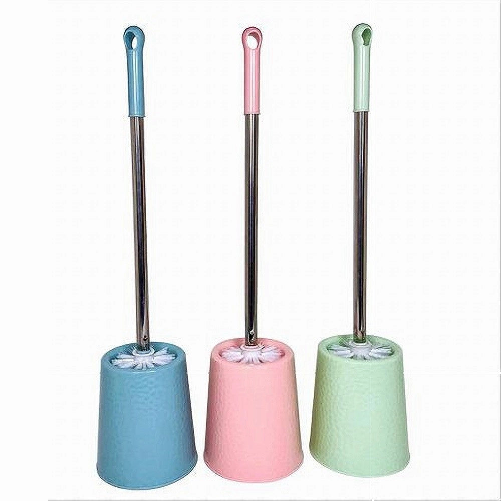 Trade Shop - Portascopino Rotondo Colorato Lavorato Per Bagno Wc Toilette Con Scopino 79466 -