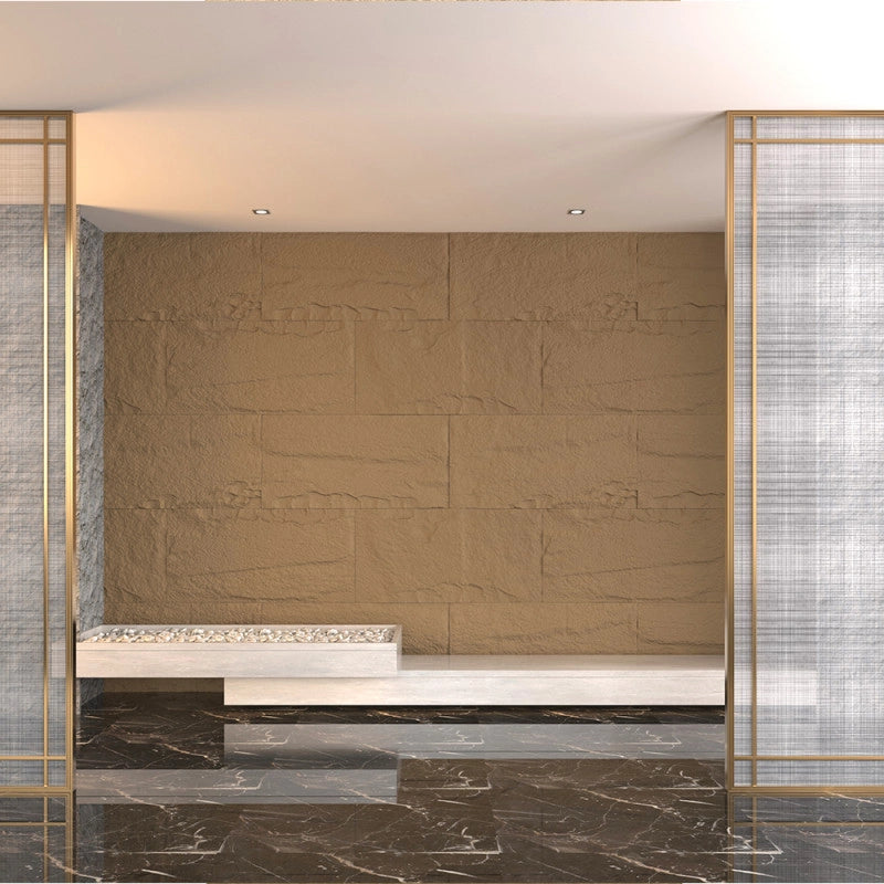 Pannello decorativo effetto roccia pietra 3D set 10 pz 7,2 mt2 rivestimento murale in PU 120 x 60 x 3 Tufo
