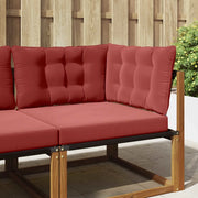 Cuscino per divano da esterno 3 pcs Rosso vino Poliestere 900923