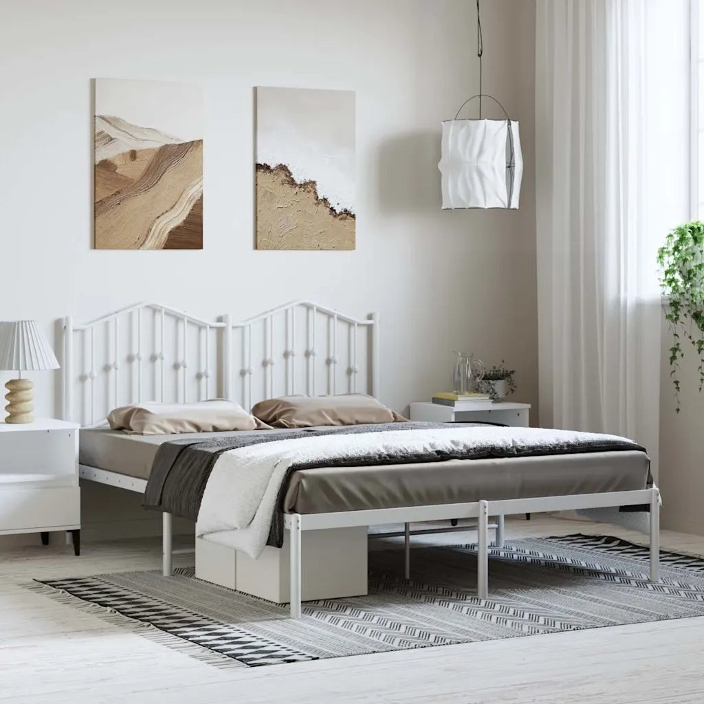 Giroletto con Testiera Metallo Bianco 150x200 cmcod mxl 108266