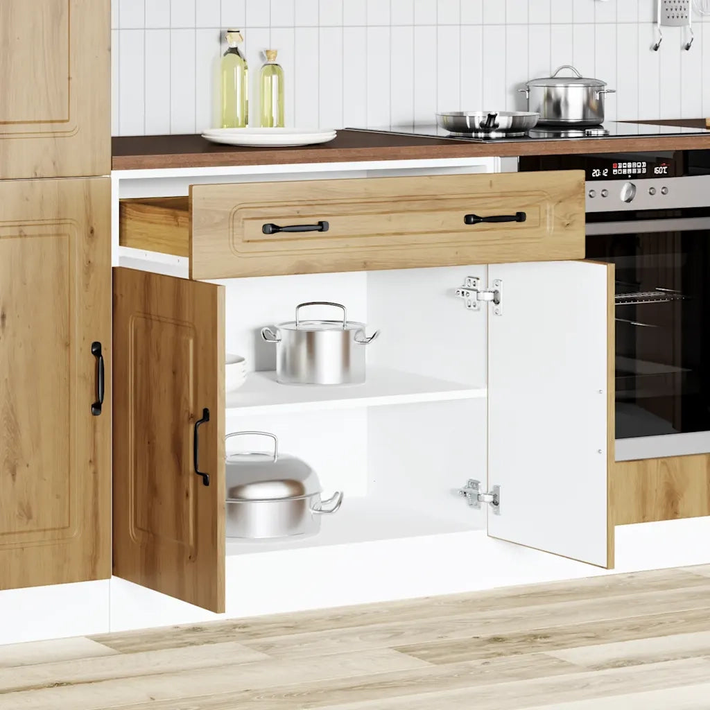 Base da Cucina Kalmar Rovere Artigianale in Legno Multistrato 853506