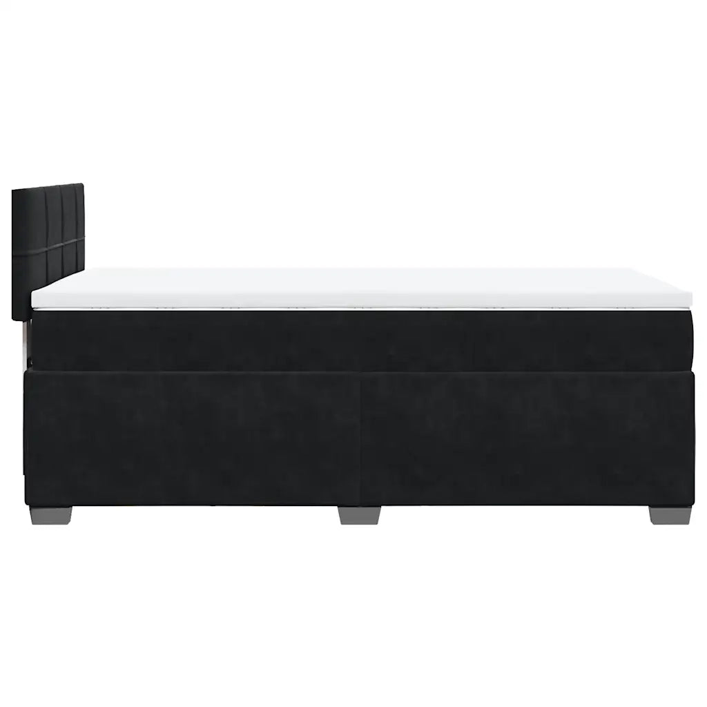 Giroletto a Molle con Materasso Nero 100x200 cm in Velluto 3288536