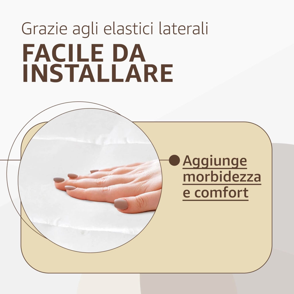 SONIT - Topper Letto Matrimoniale - Topper Matrimoniale 160 x 190 Ipoallergenico e Traspirante - Correttore Materasso Morbido per Migliorare Qualità del Sonno