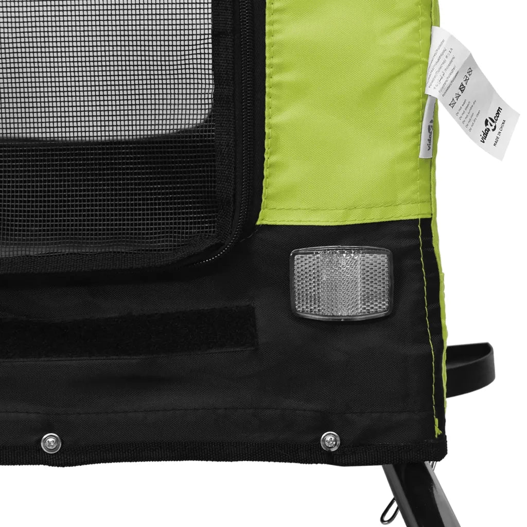 Rimorchio da Bici per Animali Verde e Nero Oxford e Ferro CFW7232817