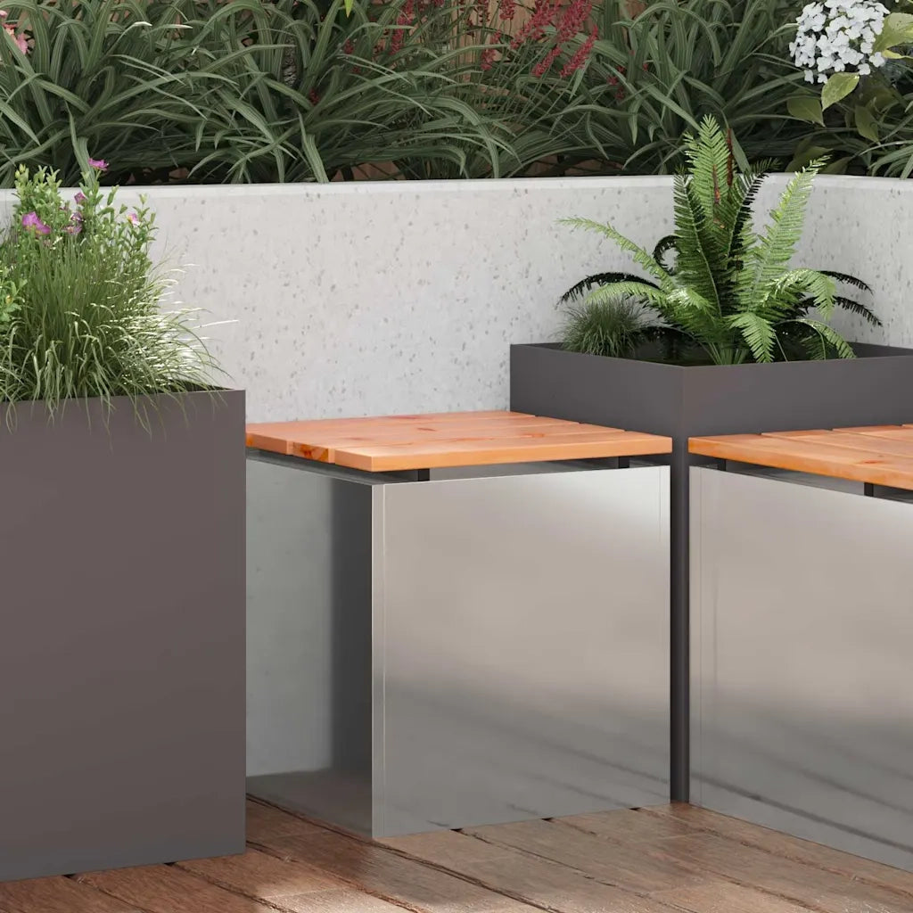 Panchina da giardino Argento 40 x 40 x 43 cm Acciaio zincato 874917
