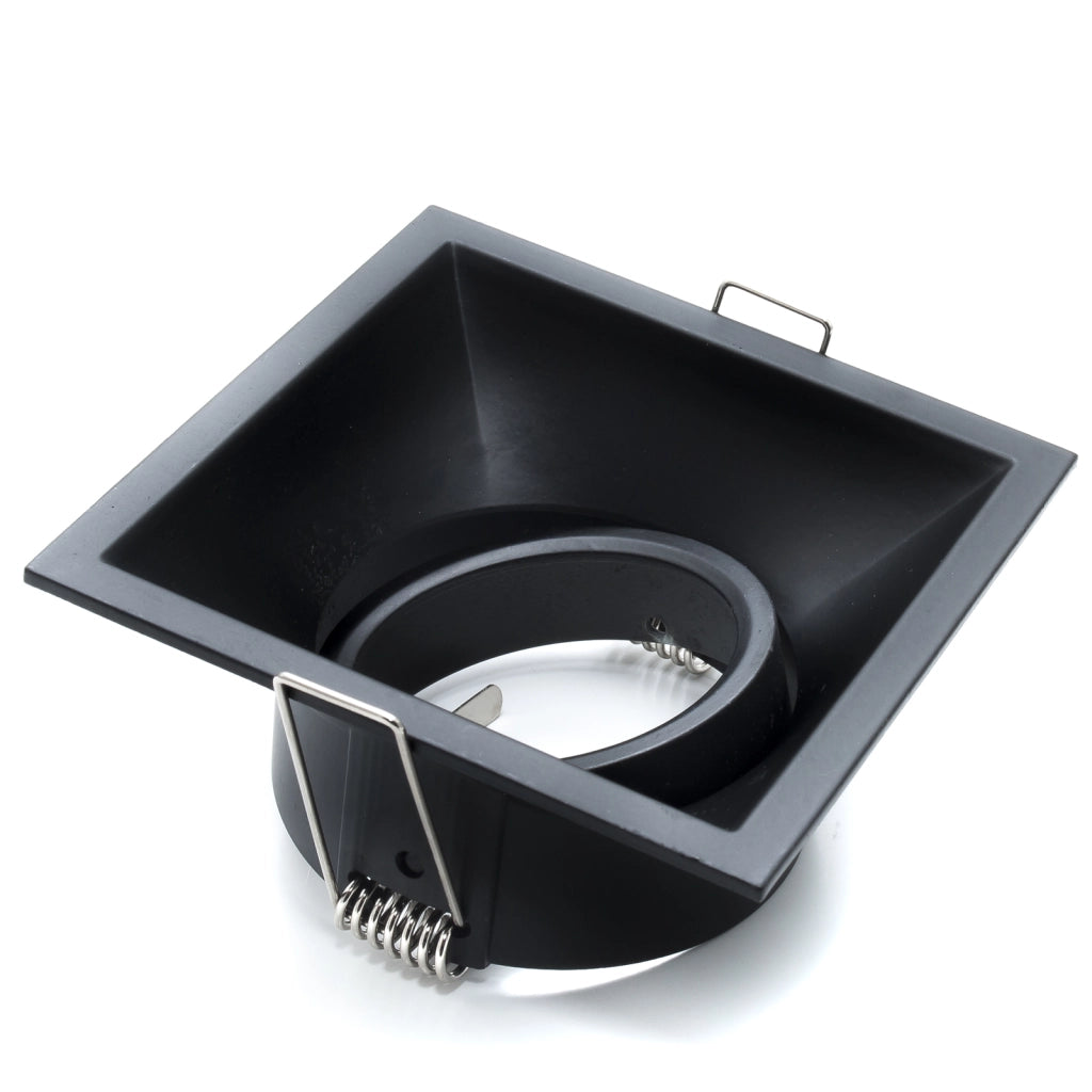 Porta faretto nero incasso quadrato 8cm luce orientabile soffitto LED GU10 GU5.3