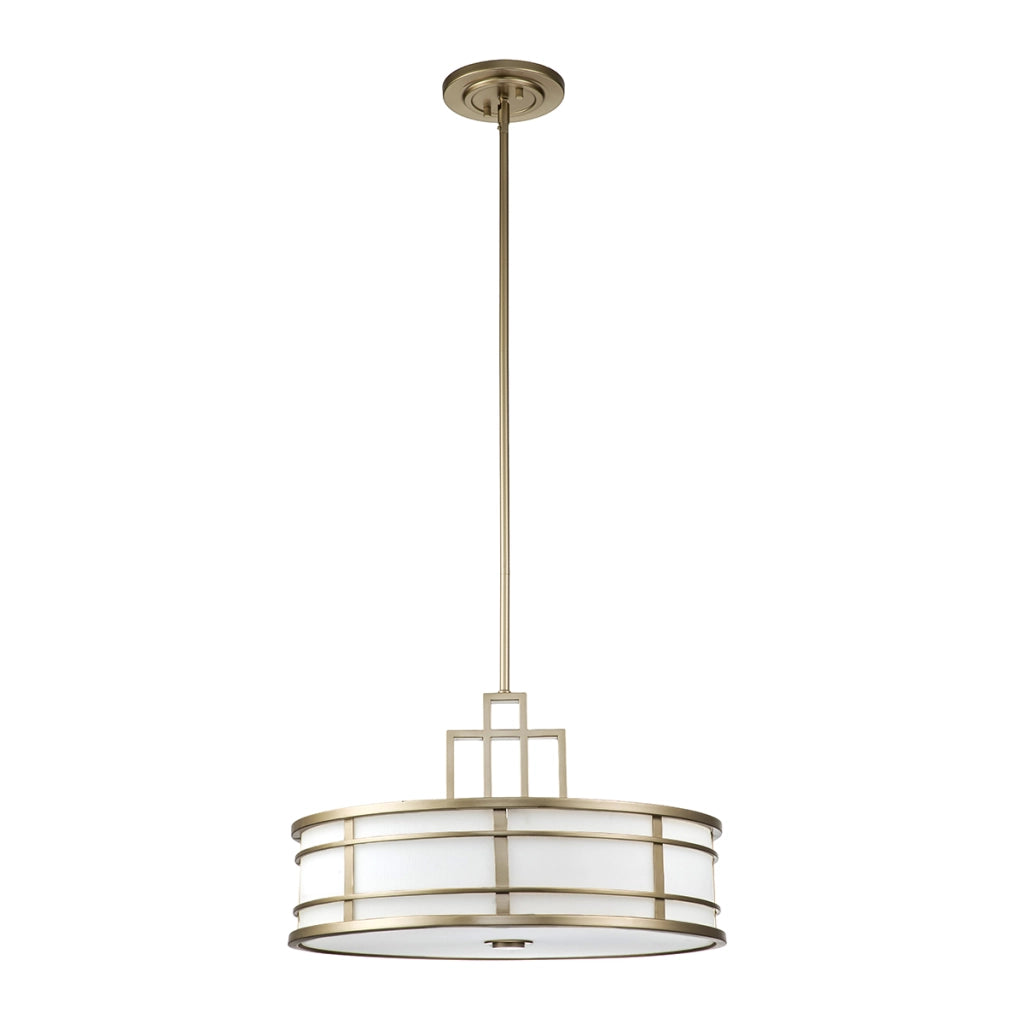 Lampadario Feiss Fusion Ø53 ottone/bianco 3xE27 industriale greco