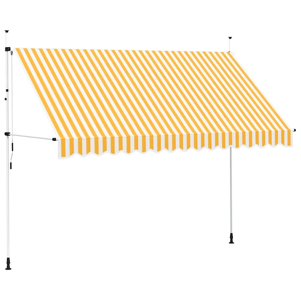 Tenda da Sole Retrattile Manuale 350cm Strisce Arancione Bianco 43235