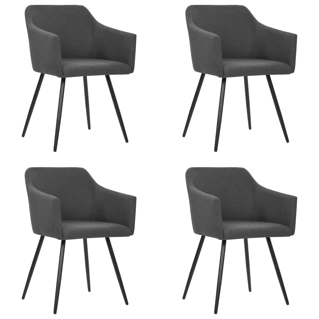 Sedie da Pranzo 4 pz Grigio Scuro in Tessuto cod mxl 12246