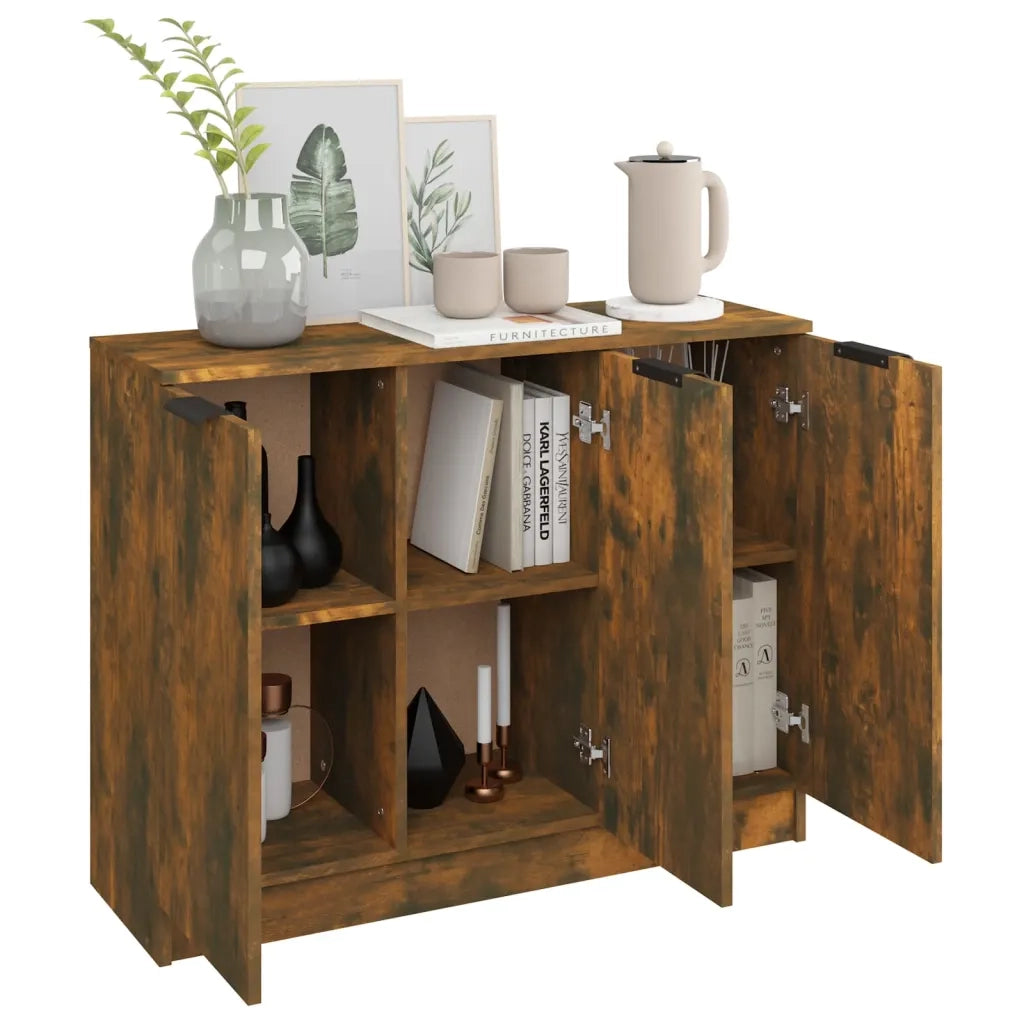 Credenza Rovere Fumo 90,5x30x70 cm in Legno Multistrato cod mxl 5689