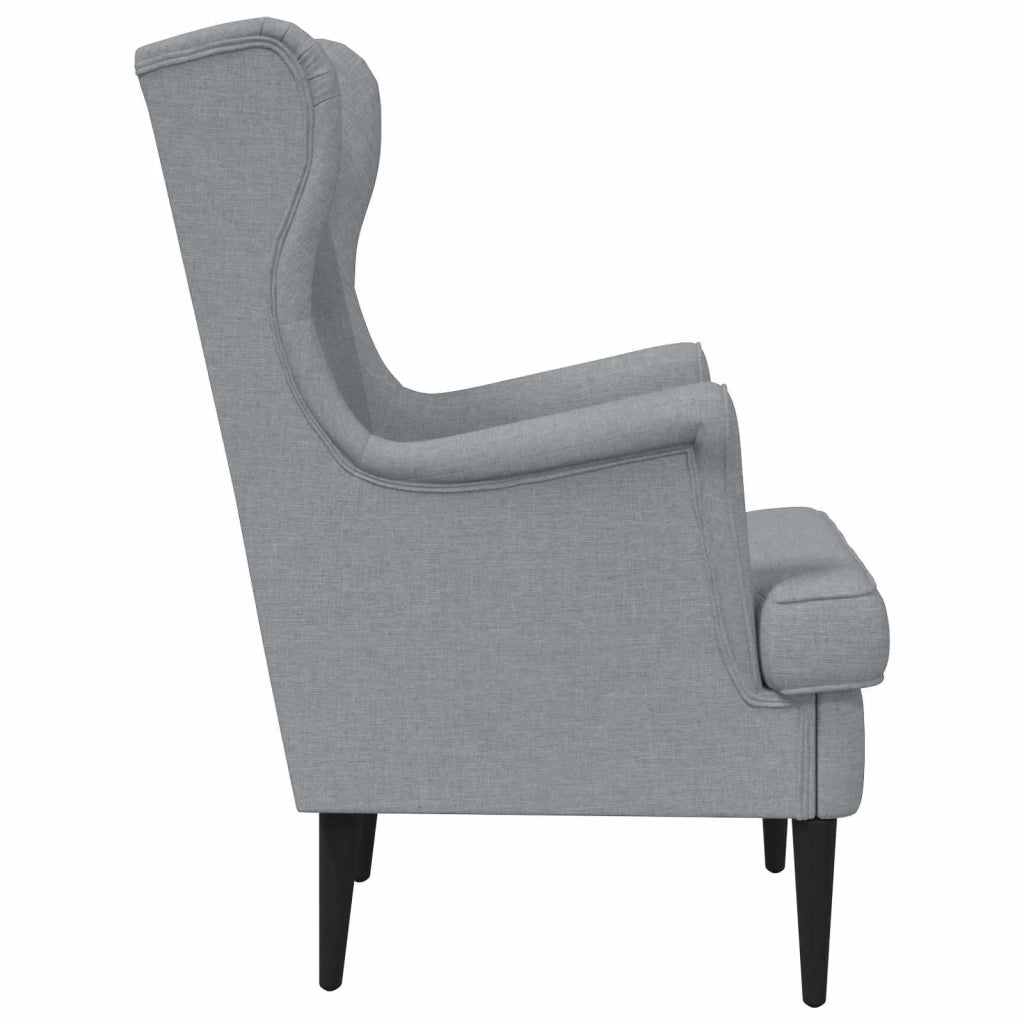 Poltrona-Divano Sedia-Poltroncina Grigio Chiaro Tessuto 252815