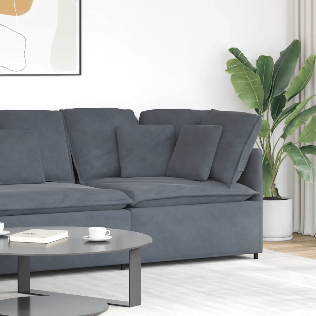 Modulo Angolare Divano Modulare con Cuscini Grigio Scuro 100 cm CFW2020980
