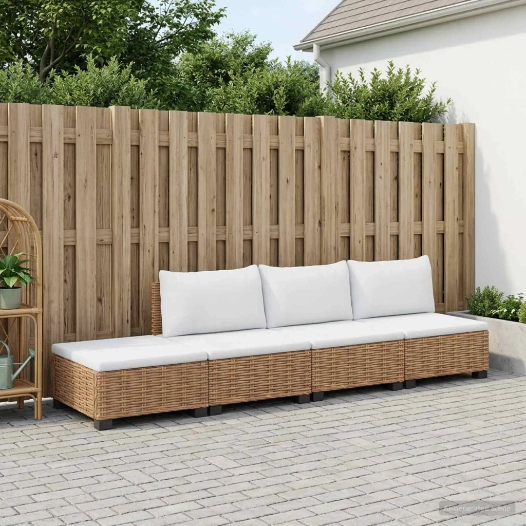 4 pz Set Lounge in Rattan con Cuscini GENDT Rattan naturale 3429874